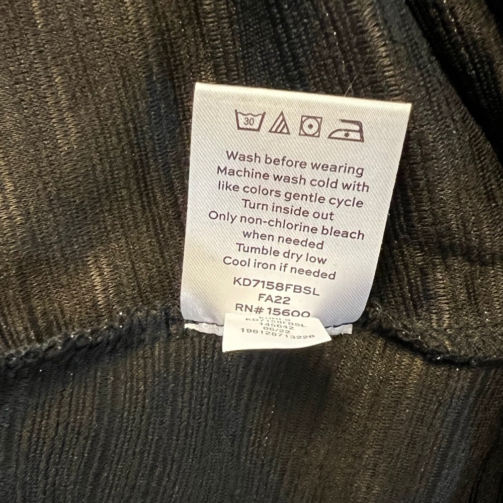 Draper James RSVP‎ Black Fit & Flare Dress L Metallic Short Sleeve Stretch - Picture 8 of 9